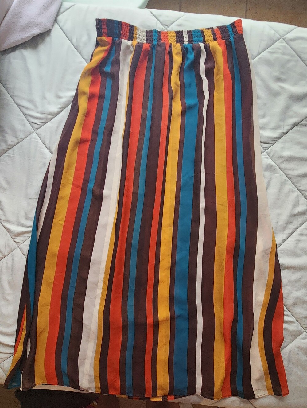 Colorful Multi-Stripe Maxi Skirt - Picture 2 of 3